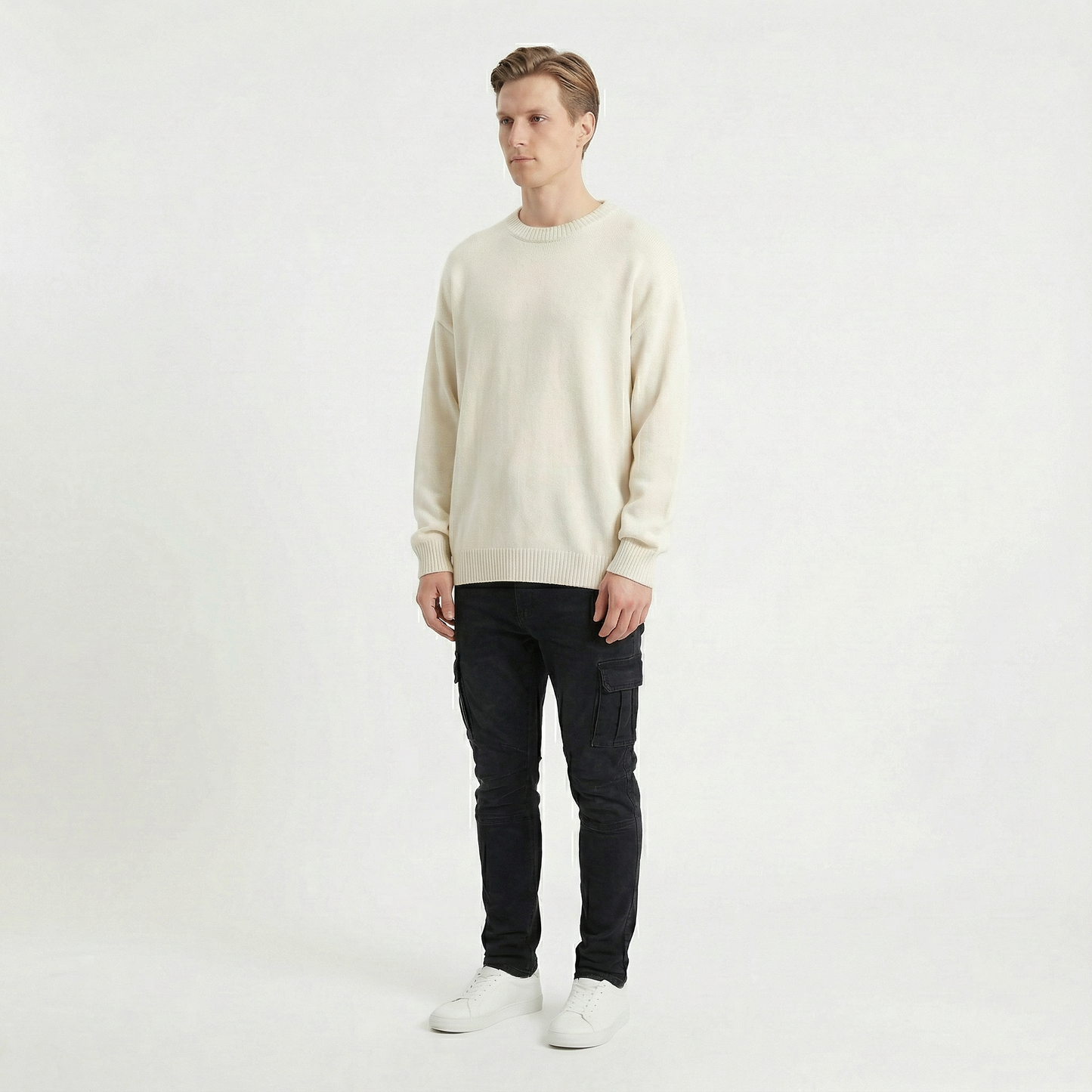 Soren – Smala cargobyxor i stretchdenim