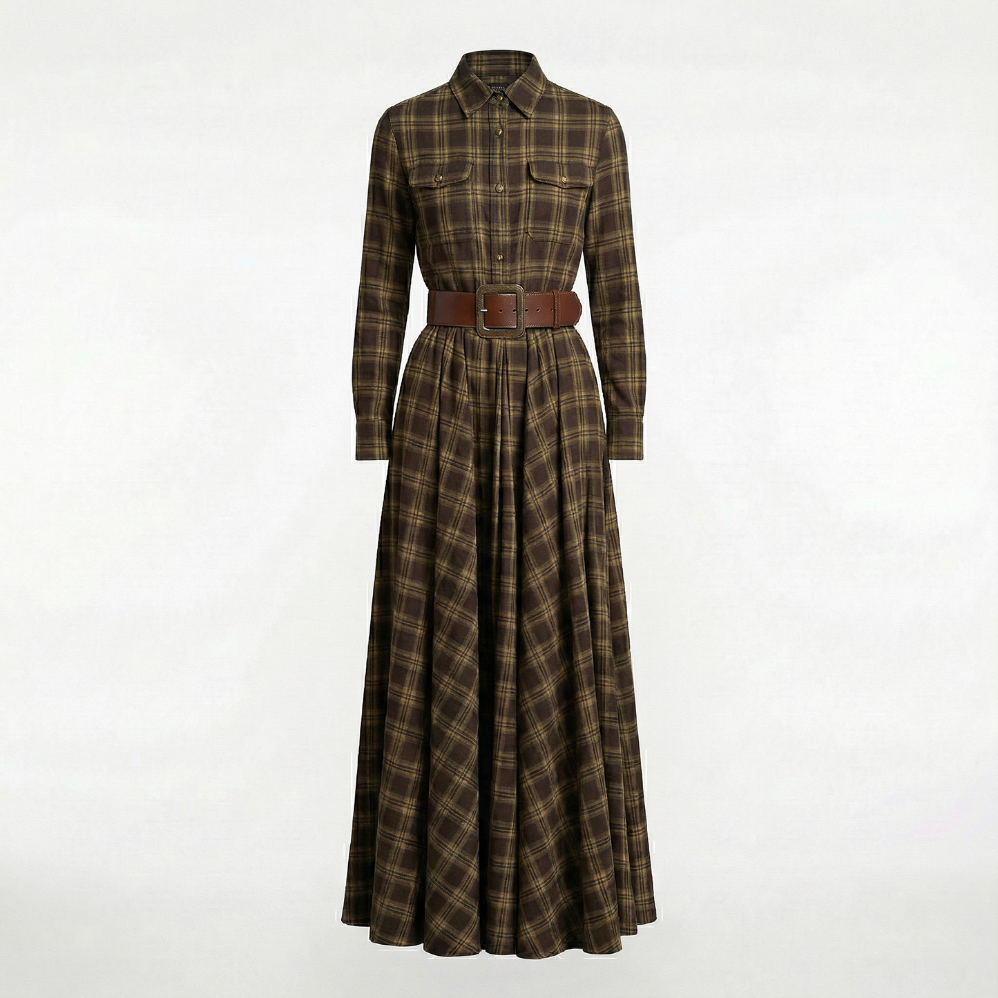 Elvira – Elegant rutig maxiklänning