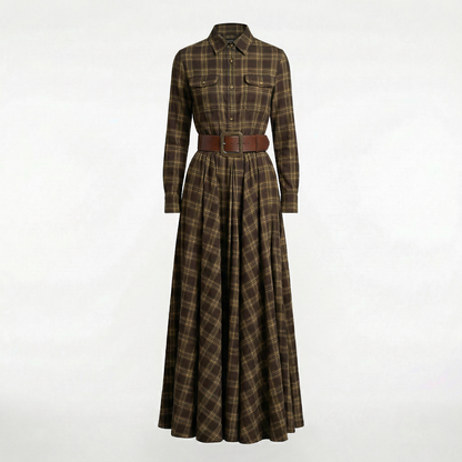 Elvira – Elegant rutig maxiklänning