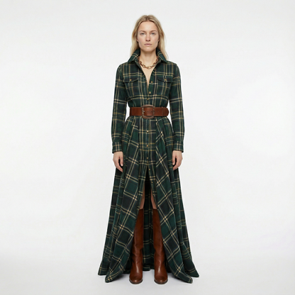 Elvira – Elegant rutig maxiklänning