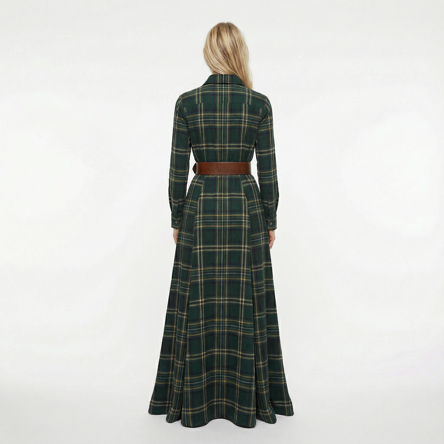 Elvira – Elegant rutig maxiklänning