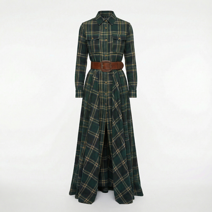 Elvira – Elegant rutig maxiklänning