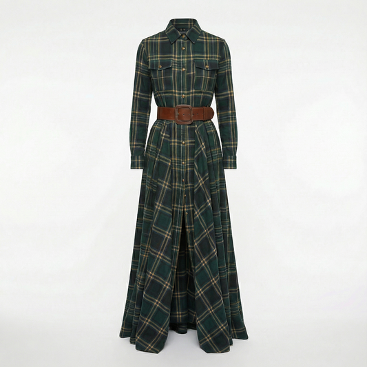 Elvira – Elegant rutig maxiklänning