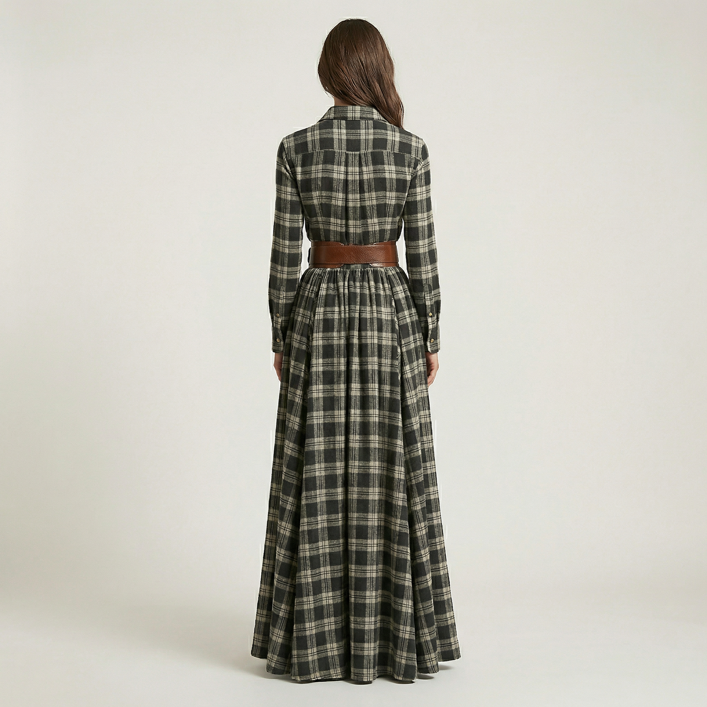 Elvira – Elegant rutig maxiklänning