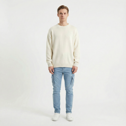 Soren – Smala cargobyxor i stretchdenim