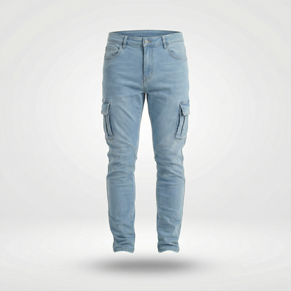 Soren – Smala cargobyxor i stretchdenim