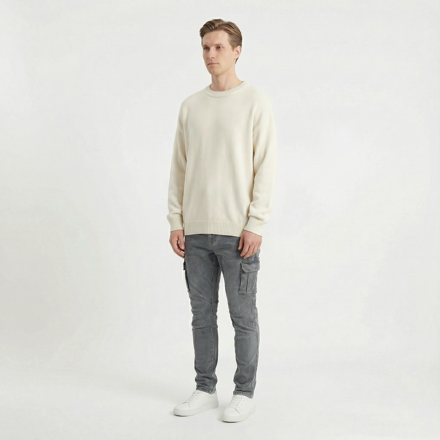 Soren – Smala cargobyxor i stretchdenim