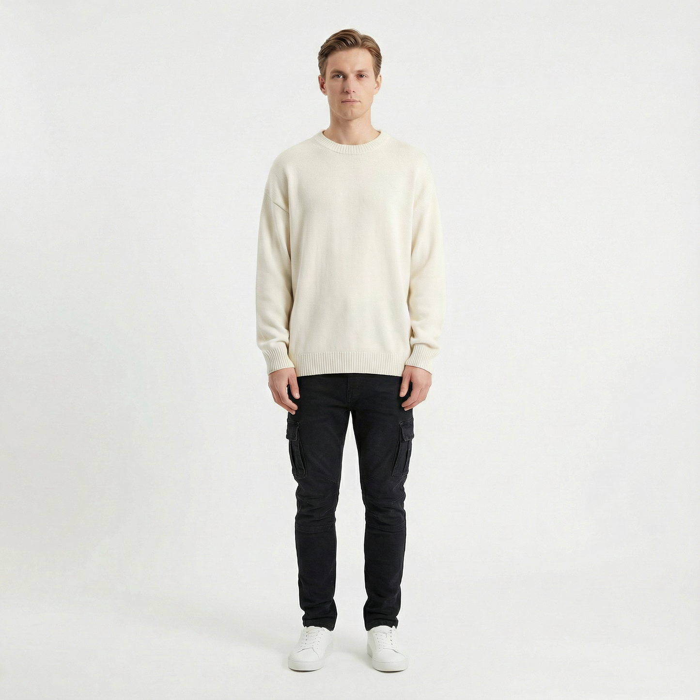 Soren – Smala cargobyxor i stretchdenim