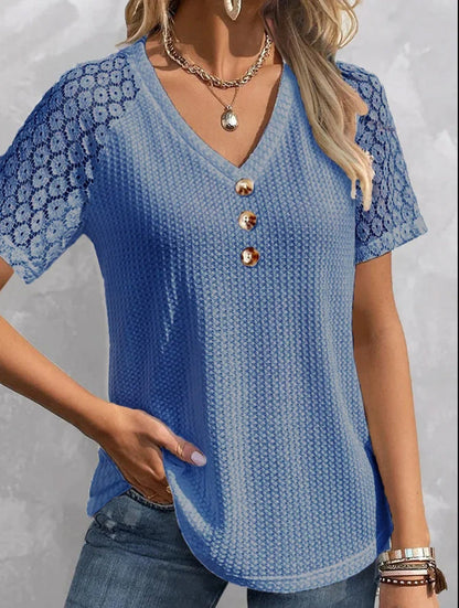 Noomi – T-shirt with lace sleeves