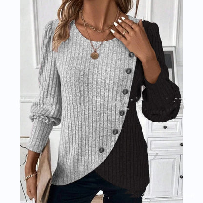 Prya – Ribstickad tröja med asymmetrisk detalj