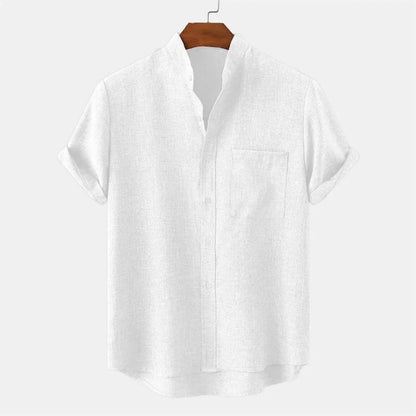 Feryn - Sandfärgad linne skjorta med avslappnad karaktär