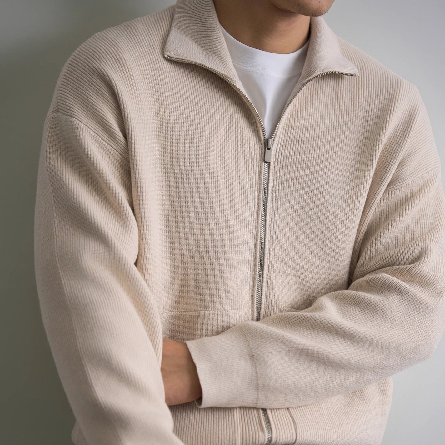 Leif™ | Stickad kofta med dragkedja för våren