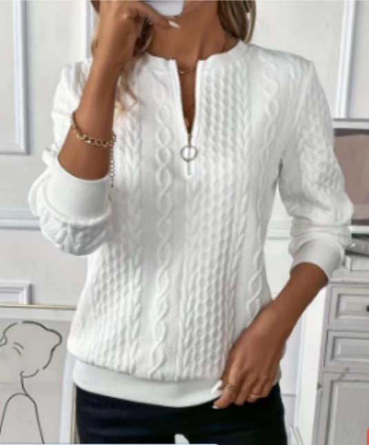 Olinea Kabeltröja med dragkedjedetalj