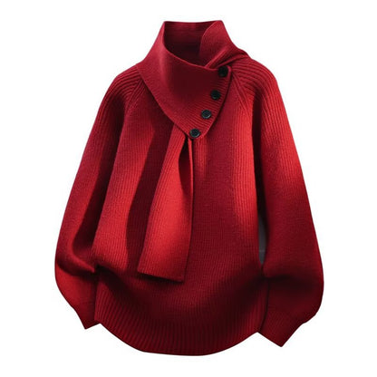 Ovara – Ribbed Wrap-Neck Sweater