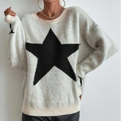 Freja - Stickad tröja med statement-detalj