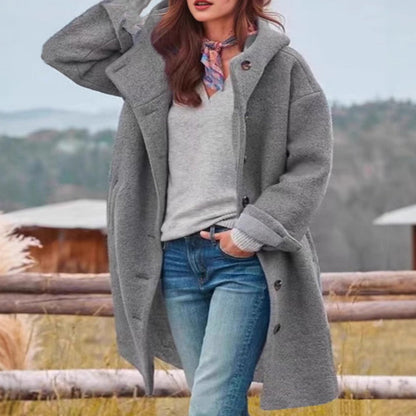 Sanna – Mjuk teddy mantel med huva