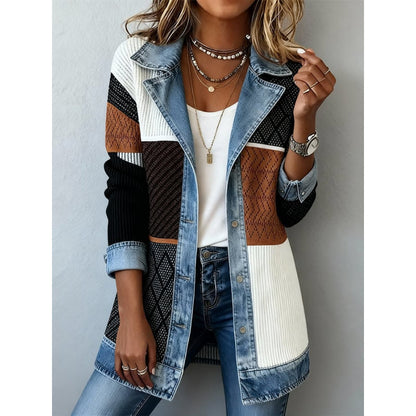 Ylva – Trendy jacket with denim details in a modern design