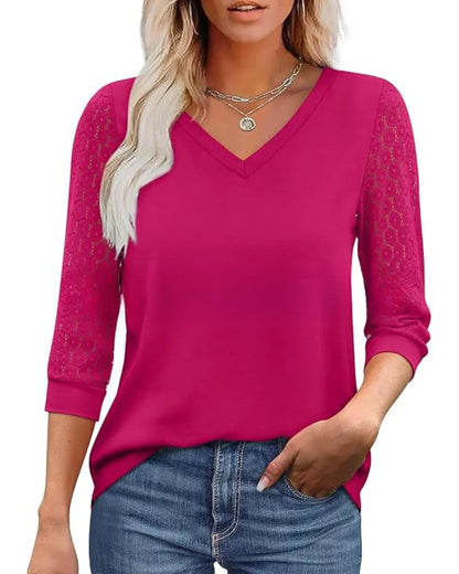 Serapha – Elegant top with lace sleeves | 1+1 free or 2+3 offer