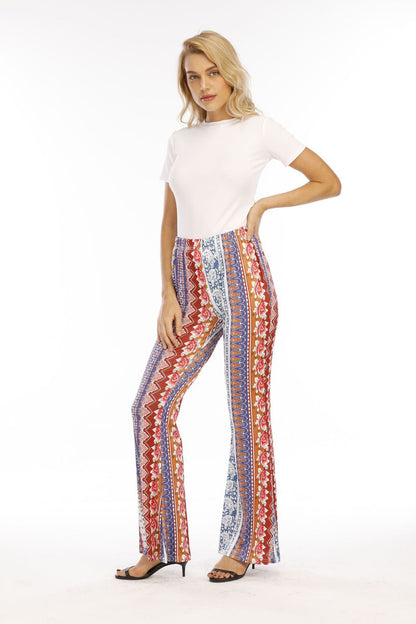Aminael – Flared trousers with a floral pattern