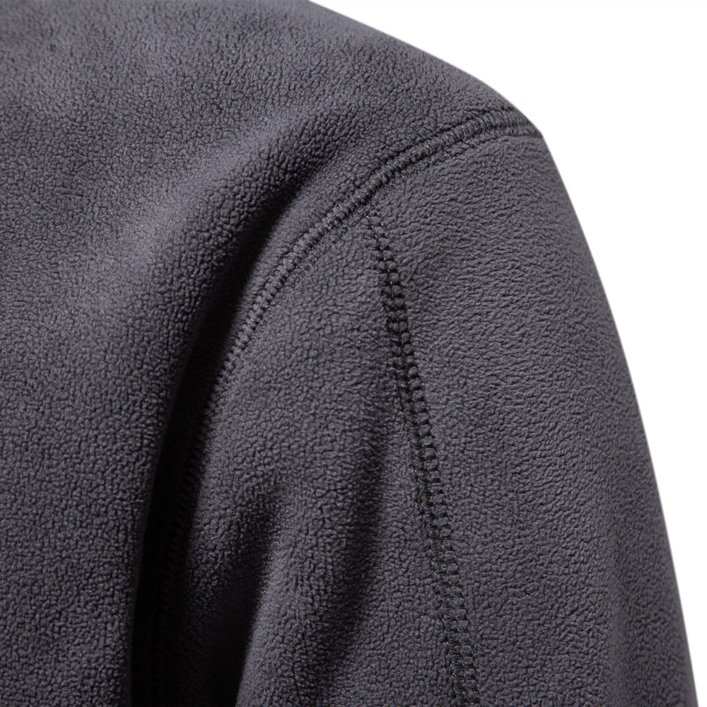 Nils - Sandfärgad halv-zip tröja med diskret komfort