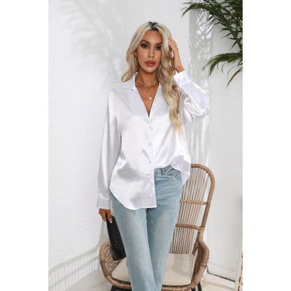 Nova - Silk blouse with waist accent