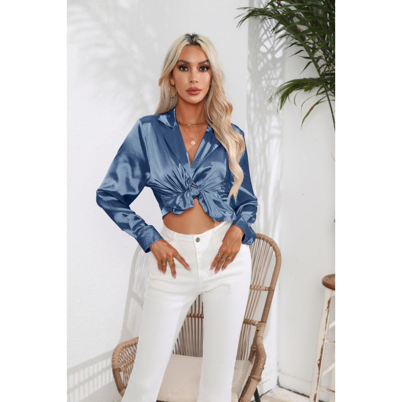 Nova – Sidenblus med midjeaccent