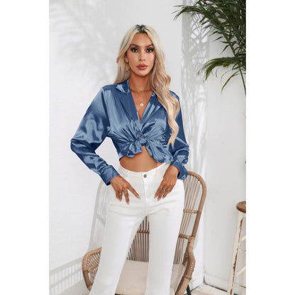 Nova - Silk blouse with waist accent