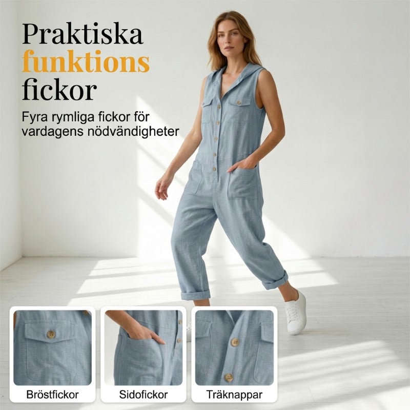 👖En avslappnad, ärmlös hoodie för damer