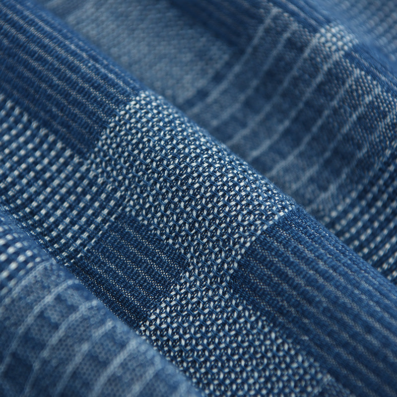 Niro - Blå sommarskjorta med grafisk textur