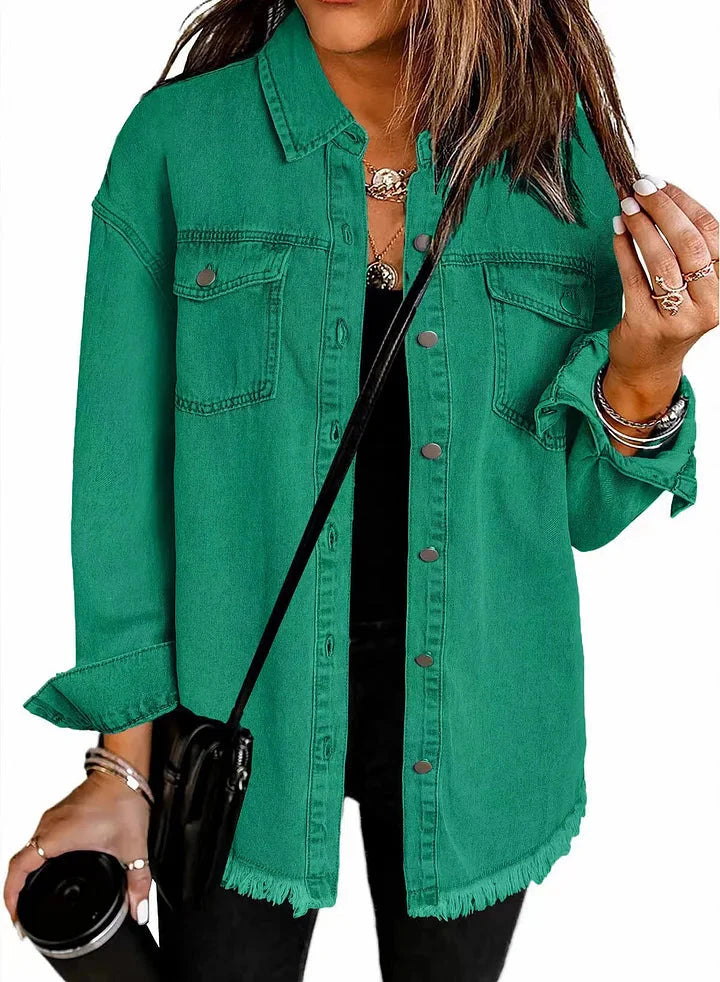 Elina – Jeansjacka med avslappnad oversized-look