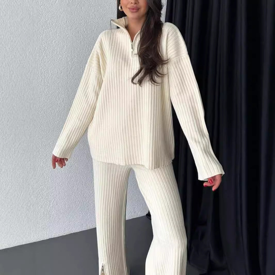 Livia - Bekvämt ribbstickat set för en stilren look