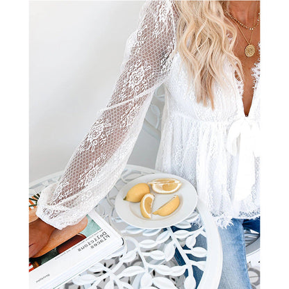 Belin – Blus med spetsdetalj