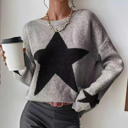 Freja - Stickad tröja med statement-detalj