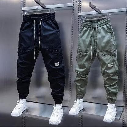 Zorin - Crèmekolorade cargo joggers med utility-detaljer