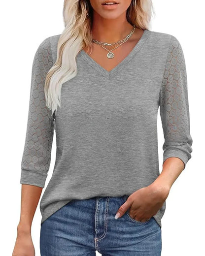 Serapha – Elegant top with lace sleeves | 1+1 free or 2+3 offer