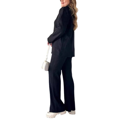 Livia - Bekvämt ribbstickat set för en stilren look
