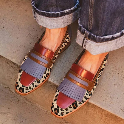 Zelma – Statement loafers med fransar och tryckdetaljer