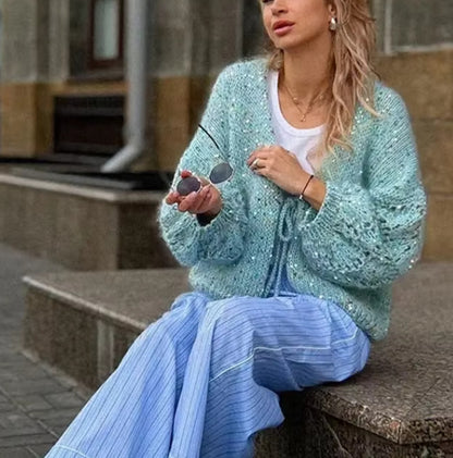 New Coat Fashion Cardigan Hollow Baggy Coat