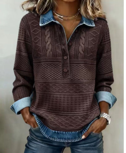 Marit – Tröja med struktur och knapplåsning