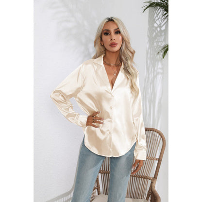 Nova - Silk blouse with waist accent