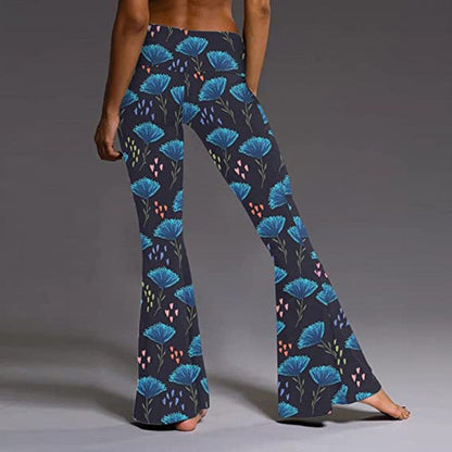 Aminael – Flared trousers with a floral pattern