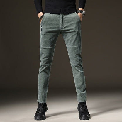 Yarik - Mörkgrå slim fit byxa med raffinerad struktur