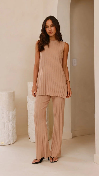 Sofia - Elegant 2-delat set med ribbad struktur