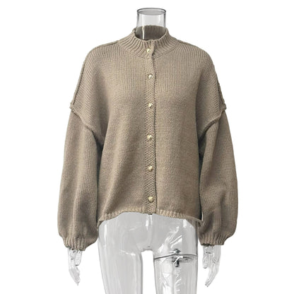 Crew Neck Casual Loose Thick Sweater Cardigan