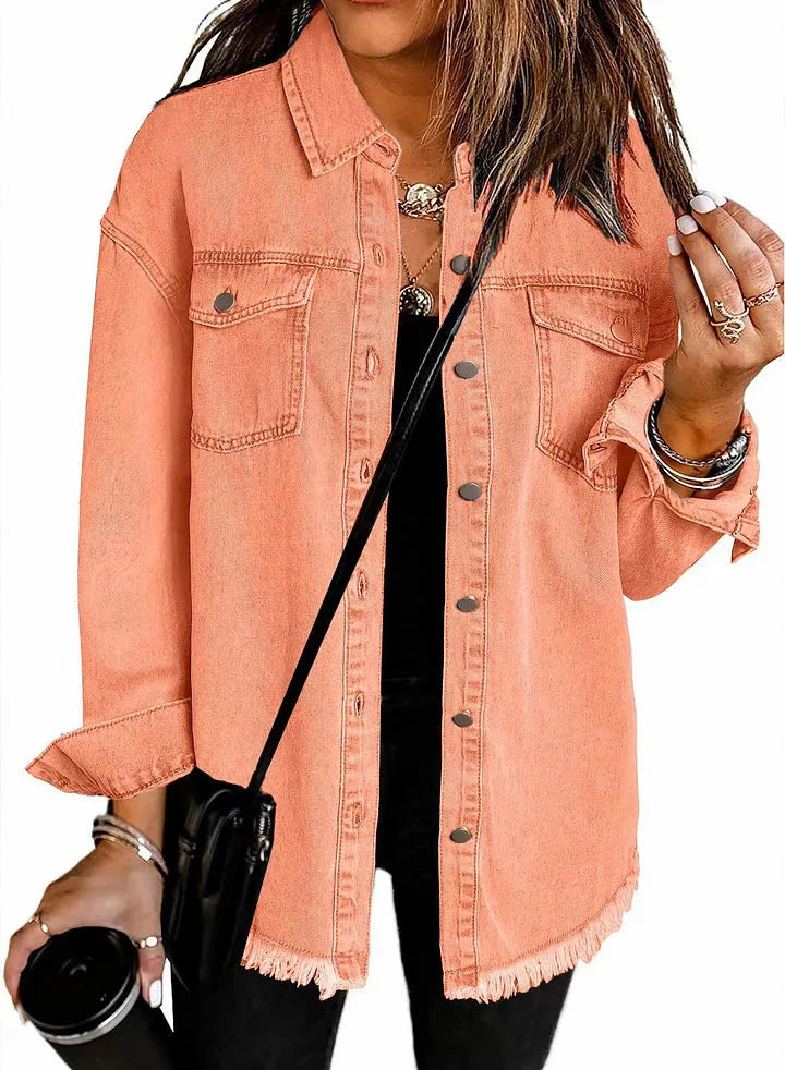 Elina – Jeansjacka med avslappnad oversized-look