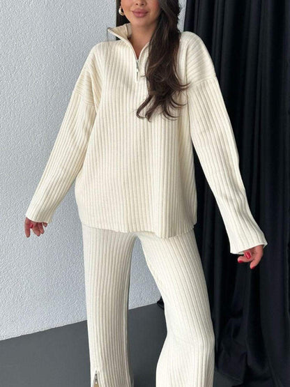 Livia - Bekvämt ribbstickat set för en stilren look
