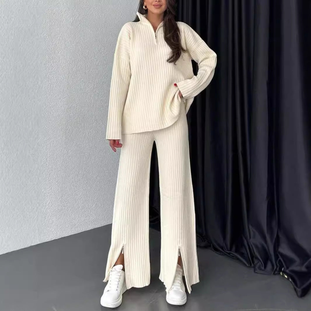 Livia - Bekvämt ribbstickat set för en stilren look