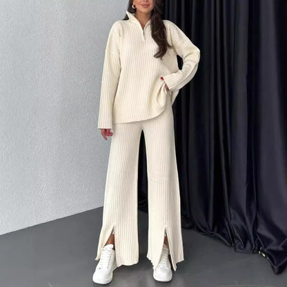 Livia - Bekvämt ribbstickat set för en stilren look