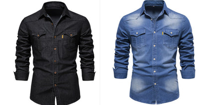 Levi - Svart denimskjorta med tuff stil