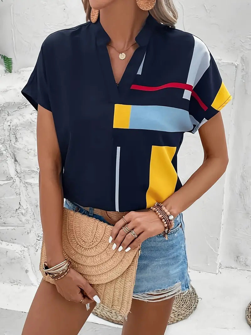 Dylin – Blus med grafiskt mönster